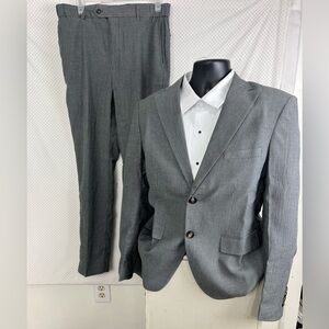 Ween Charm Suit Blazer Jacket Pants Men Size SM Charcoal Gray 2 Pieces/ Charm